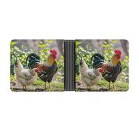 FekiLoot Rooster And Hen Wallet Slim PU Bifold Design Wallet with Multiple Card Slots Wallets Extra Capacity Pocket Wallets