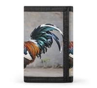 FekiLoot Rooster Men's Wallet Extra Capacity Trifold Wallet Thin & Stylish Trifold Card Holder with ID Window