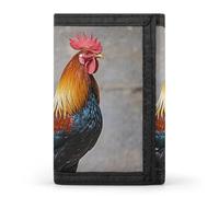 FekiLoot Rooster Trifold Wallet Slim Credit Card Holder Stylish Trifold Billfold Minimalist Front Pocket Friendly Purses