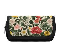 FekiLoot Rose Pencil Case Office Pencil Box Large Capacity Pencil Box Pouch Holder Double Zipper Pencil Case Use to Organize Desktop And Plan Space Home Office
