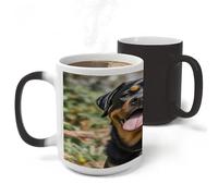 FekiLoot Rottweiler Dogs Tongue Head Mug Heat Sensitive Coffee Mugs Colour Changing Magical Coffee Tea Cup Funny Art Mug Sublimation Mugs Novelty Ceramic Cup for Women Men 11oz