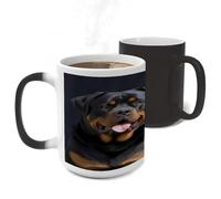 FekiLoot Rottweiler Wallpaper Color Changing Mugs Heat Sensitive Coffee Mug 11 Oz Novelty Ceramic Cup with Handle Magic Cups Temperature Changing Coffee Tumblers for Women Men Funny Gifts