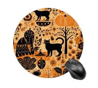 FekiLoot Round Gaming Animals And Pumpkins Mouse Pad Waterproof Mouse Mat Non-Slip Rubber Base Portable Travel Mouse Pad for Office Home Wireless Computer Laptop Desk Accessories