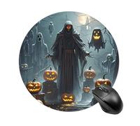 FekiLoot Round Gaming Grim Reaper Mouse Pad Waterproof Mouse Mat Non-Slip Rubber Base Portable Travel Mouse Pad for Office Home Wireless Computer Laptop Desk Accessories