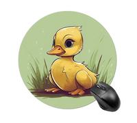 FekiLoot Round Gaming Little Duck with Blue Eyes Mouse Pad Waterproof Mouse Mat Non-Slip Rubber Base Portable Travel Mouse Pad for Office Home Wireless Computer Laptop Desk Accessories