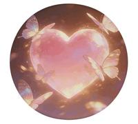 FekiLoot Round Heart Flutters Butterfly Seat Cushion 15.3 Inch Diameter Soft Circle Chair Pad for Home Kitchen Portable Floor Cushions with Removable Cover for Garden Patio
