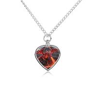 FekiLoot Ruby Dragon Volcano Urn Necklaces for Ashes Personalized Human Pet Cremation Jewelry Keepsake Locket Heart Pendant with Filling Kit Memorial Gift for Dog Cat Lover Women Men