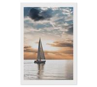 FekiLoot Sailing Boat on The Sea Diamond Painting Kits for Beginners DIY Diamond Dots Art Kit Full Drill Round 5d Diamonds Pictures Gem Art Kits Rhinestone Painting Home Wall Decor8 x12