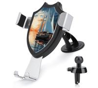 FekiLoot Sailing Landscape Car Phone Mount for Dashboard/Vent/Windshield Auto-Clamping Gravity Sensor Truck Stand Cradle 90° Rotation Phone Holder Fits 4-6" Phones