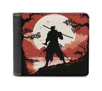 FekiLoot Samurai Leather Wallet for Women&Men Billfold Purse Credit Card Holder Slim Bifold Wallet Front Pocket Wallets
