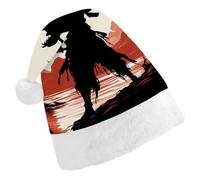 FekiLoot Samurai Santa Hat Comfortable Soft Christmas Hat Reusable Christmas Cap for Adults for Xmas And New Year Holiday Party Supplies
