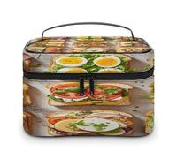 FekiLoot Sandwich Encyclopedia Makeup Bag Large Capacity Travel Cosmetic Bag Lightweight Hand-held Toiletry Bags Portable Cosmetic Pouch Cute Make Up Pouch for Women