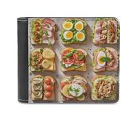 FekiLoot Sandwich Encyclopedia Wallet Large Capacity Slim Bifold Wallet with Multiple Card Slots PU Leather Men Purse