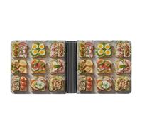 FekiLoot Sandwich Encyclopedia Wallet Slim Leather Bifold Wallet Extra Capacity Wallets with Multiple Card Slots Men Billfold