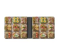 FekiLoot Sandwich Encyclopedia Wallet Slim PU Bifold Design Wallet with Multiple Card Slots Wallets Extra Capacity Pocket Wallets