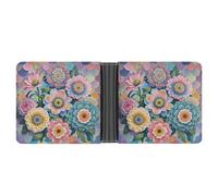 FekiLoot Scales And Flowers Pattern Wallet Slim PU Bifold Design Wallet with Multiple Card Slots Wallets Extra Capacity Pocket Wallets