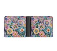 FekiLoot Scales And Flowers Pattern Wallet Slim PU Bifold Design Wallet with Multiple Card Slots Wallets Extra Capacity Pocket Wallets
