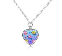FekiLoot Scarf Happy Face Urn Necklaces for Ashes Personalized Human Pet Cremation Jewelry Keepsake Locket Heart Pendant with Filling Kit Memorial Gift for Dog Cat Lover Women Men