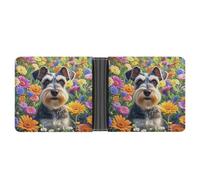 FekiLoot Schnauzer Wallet Slim Leather Bifold Wallet Extra Capacity Wallets with Multiple Card Slots Men Billfold