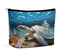 FekiLoot Sea Conch Shell Starfish Turtle Toiletry Bag Travel Cosmetic Bag with Zipper Personalized Makeup Pouch Makeup Pouch for Women for Use in Daily Life Travel Other Occasions