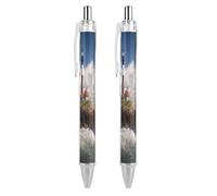 FekiLoot Sea Lighthouse Ballpoint Pens Retractable Ball Point Pens Smooth-Flowing Black Ink 0.5mm Writing Pen Black Ink Pen for Men Women 2 PCS