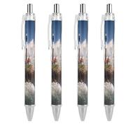 FekiLoot Sea Lighthouse Ballpoint Pens Retractable Ball Point Pens Smooth-Flowing Black Ink 0.5mm Writing Pen Black Ink Pen for Men Women 4 PCS