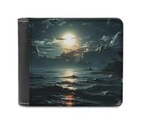 FekiLoot Sea Moon Wallet Fashionable Slim Leather Wallet with Multiple Card Slots And Hidden Compartments Wallets