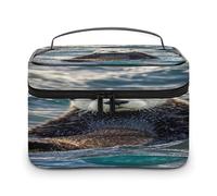 FekiLoot Sea Otter Makeup Bag Large Capacity Travel Cosmetic Bag Lightweight Hand-held Toiletry Bags Portable Cosmetic Pouch Cute Make Up Pouch for Women