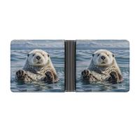 FekiLoot Sea Otter Wallet Slim PU Bifold Design Wallet with Multiple Card Slots Wallets Extra Capacity Pocket Wallets