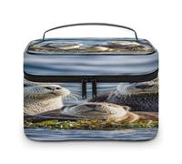 FekiLoot Sea Otters Makeup Bag Large Capacity Travel Cosmetic Bag Lightweight Hand-held Toiletry Bags Portable Cosmetic Pouch Cute Make Up Pouch for Women