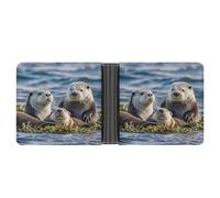 FekiLoot Sea Otters Wallet Slim PU Bifold Design Wallet with Multiple Card Slots Wallets Extra Capacity Pocket Wallets