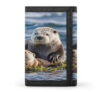 FekiLoot Sea Otters Wallet Slim Trifold Wallets with Multiple Card Slots Credit Card Holder Pocket Coin Purse
