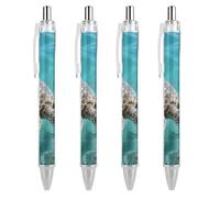 FekiLoot Sea Turtle Ballpoint Pens Retractable Ball Point Pens Smooth-Flowing Black Ink 0.5mm Writing Pen Black Ink Pen for Men Women 4 PCS