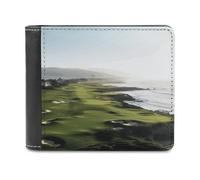 FekiLoot Seaside Golf Course PU Leather Wallet Bifold Wallet Front Pocket Wallets Fashion Purse Slim Billfold Credit Card Holder