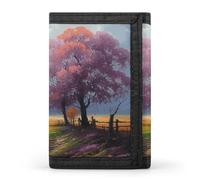 FekiLoot Season Landscape Wallets Exquisite Trifold Wallet Front Pocket Wallet with Zipper Keychain Coin Purse Credit Card Holder for Adult