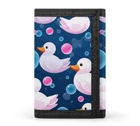 FekiLoot Several Cartoon Ducks Trifold Wallet Slim Minimalist Front Pocket Men's Passcase Wallet Credit Card Holder