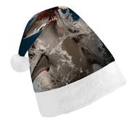 FekiLoot Shark Attack Fish Christmas Hat Light Comfort Santa Hats Adults Xmas Hats Festival Party Supplies