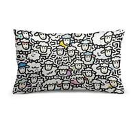 FekiLoot Sheep Doodle Throw Pillow Covers 8"x12" Decorative Couch Pillow Covers with Hidden Zipper Soft Plush Pillowcase Lumbar Pillows Cover for Living Room Couch Bed Home Decor