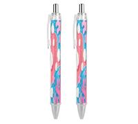 FekiLoot Shell Starfish Pattern Ballpoint Pens Retractable Ball Point Pens Smooth-Flowing Black Ink 0.5mm Writing Pen Black Ink Pen for Men Women 2 PCS