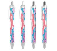 FekiLoot Shell Starfish Pattern Ballpoint Pens Retractable Ball Point Pens Smooth-Flowing Black Ink 0.5mm Writing Pen Black Ink Pen for Men Women 4 PCS