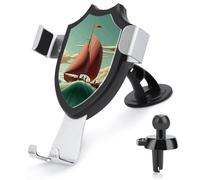FekiLoot Ship Flying in Sea Car Phone Mount for Dashboard/Vent/Windshield Auto-Clamping Gravity Sensor Truck Stand Cradle 90° Rotation Phone Holder Fits 4-6" Phones