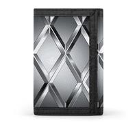 FekiLoot Silver Geometric Figure Wallet for Men Slim Minimalist Trifold Wallet with ID Window And Credit Card Holder