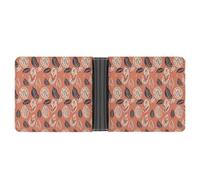 FekiLoot Simple Style Leaves Leather Wallet Double-Sided Different Images Bifold Wallet Ultra Strong Stitching Slim Wallets