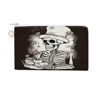 FekiLoot Skeleton Chef Coin Purse,Travel Portable Keychain Wallet Canvas Coin Wallets Mini Zipper Tool Bag Lightweight Change Purse