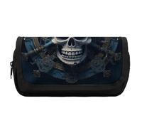 FekiLoot Skeleton Pirate Pencil Case Office Pencil Box Large Capacity Pencil Box Pouch Holder Double Zipper Pencil Case Use to Organize Desktop And Plan Space Home Office