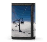 FekiLoot Ski Lift at Sunshine Wallet Compact Blocking Trifold Wallets with Zipper Minimalist Purse Wallet Credit Card Holder