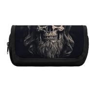 FekiLoot Skull And Ax Pencil Case Office Pencil Box Large Capacity Pencil Box Pouch Holder Double Zipper Pencil Case Use to Organize Desktop And Plan Space Home Office