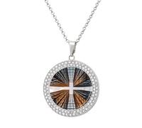 FekiLoot Skyscraper Looking to the Sky Round Coin Pendant Necklace Fashion Pendant Circle Chain Necklace Disc Necklaces Round Necklace for Women Men Women