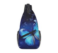 FekiLoot Sling Bag For Women Men,Blue Starry Butterfly Crossbody Shoulder Bag Sling Backpack Chest Bag Travel Hiking Casual Sport Daypack