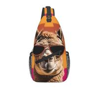 FekiLoot Sling Bag For Women Men,Camel Wearing Sunglasses Crossbody Shoulder Bag Sling Backpack Chest Bag Travel Hiking Casual Sport Daypack
